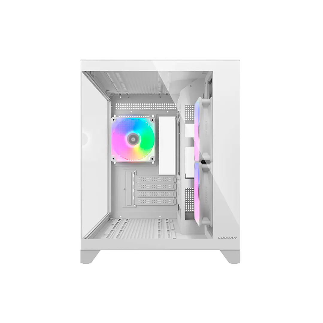 Gabinete Gamer Cougar Fv150 Mini Rgb white 3 Ventiladores 3