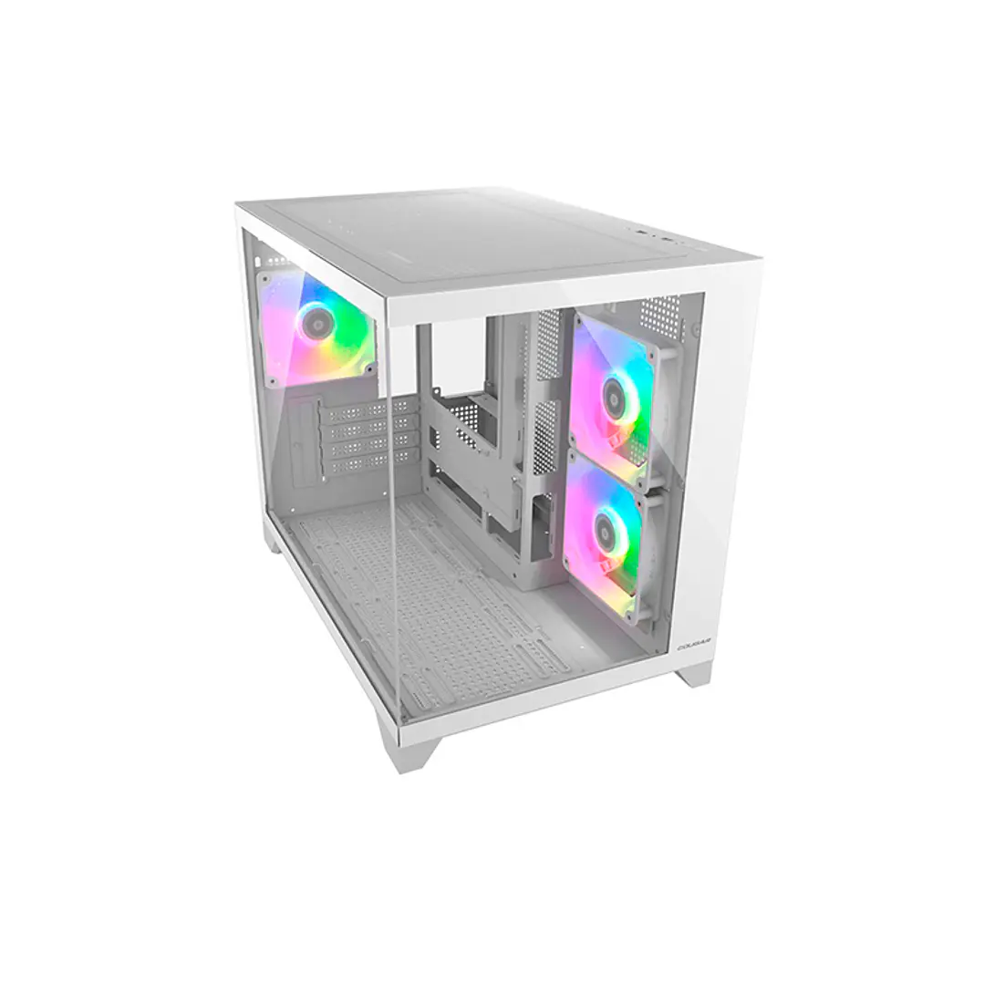 Gabinete Gamer Cougar Fv150 Mini Rgb white 3 Ventiladores 2