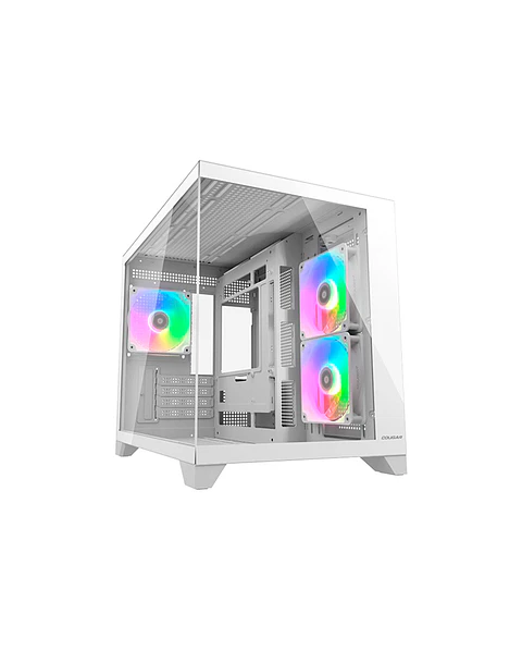 Gabinete Gamer Cougar Fv150 Mini Rgb white 3 Ventiladores