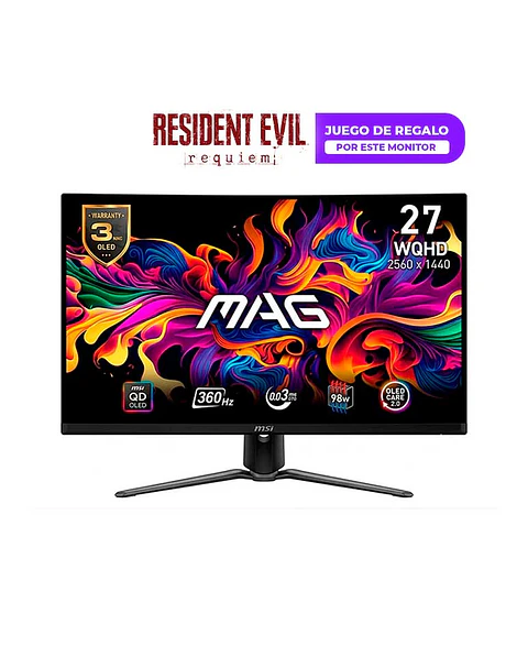 Monitor Gamer MSI 27” MAG 271QPX QD-OLED 360HZ 0.03MS