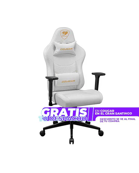 Silla Gamer Cougar PRYME White Cuero Reposabrazos 3D
