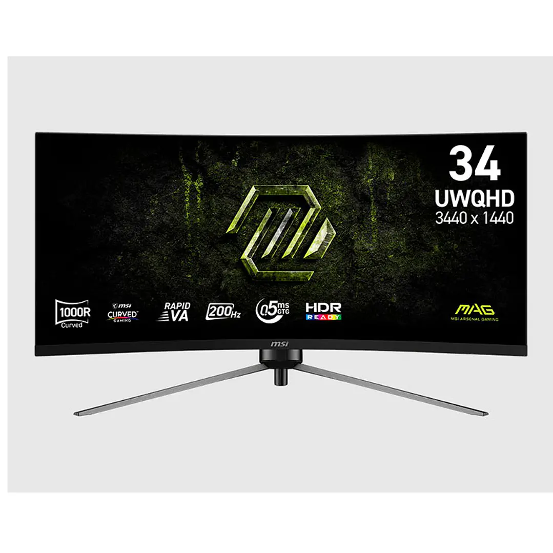 Monitor Gamer Curvo MSI 34” MAG 345CQRF E20 UWQHD 200 Hz 0.5ms 1