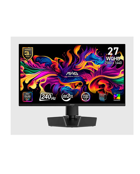 Monitor Gamer MSI 27” MAG 273QP QD-OLED X24 WQHD 240 Hz 0.03ms
