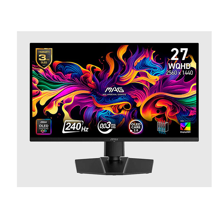 Monitor Gamer MSI 27” MAG 273QP QD-OLED X24 WQHD 240 Hz 0.03ms 1