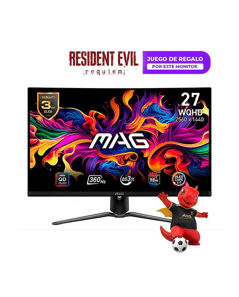 Monitor Gamer MSI 27” MAG 271QPX QD-OLED 360HZ 0.03MS