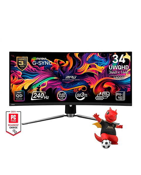 Monitor Gamer Curvo MSI 34” MPG 341CQPX QD-OLED 240HZ 0.03MS