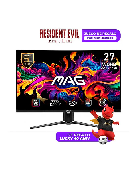 Monitor Gamer MSI 27” MAG 271QPX QD-OLED 360HZ 0.03MS