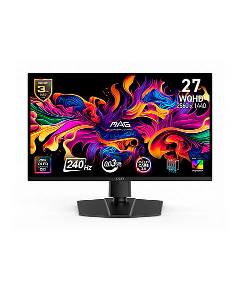 Monitor Gamer MSI 27” MAG 273QP QD-OLED X24 WQHD 240 Hz 0.03ms