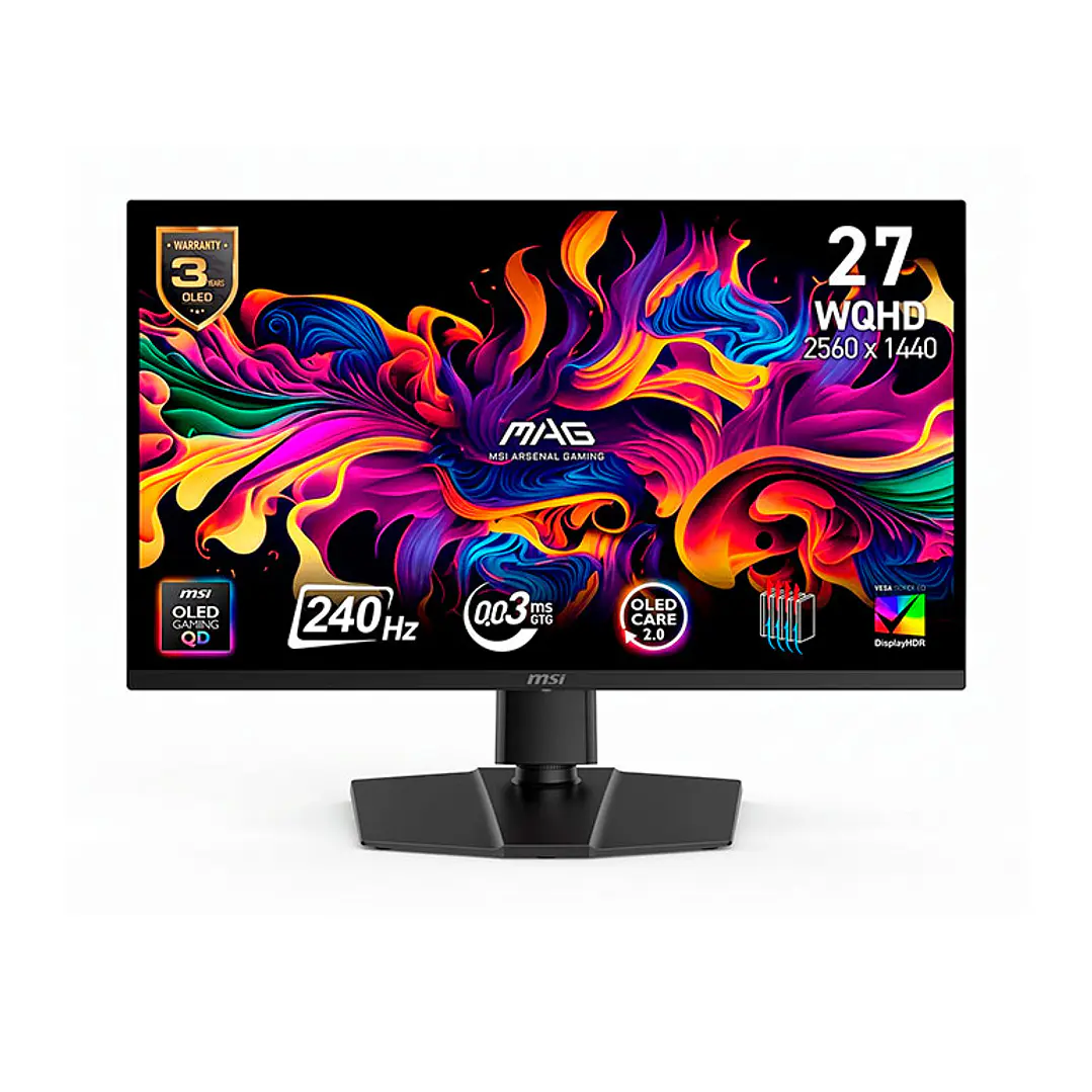 Monitor Gamer MSI 27” MAG 273QP QD-OLED X24 WQHD 240 Hz 0.03ms 1