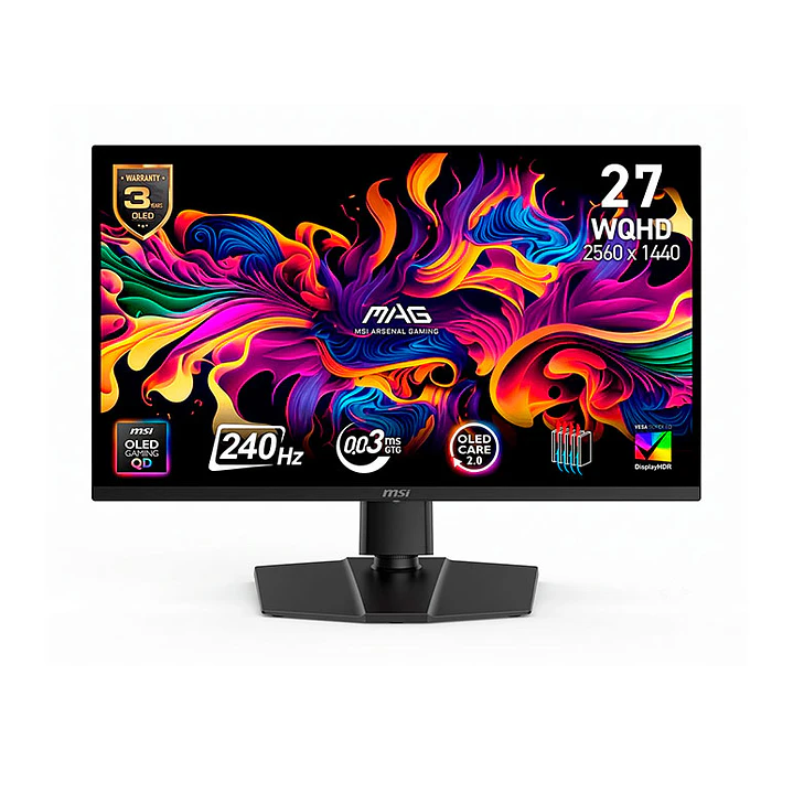 Monitor Gamer MSI 27” MAG 273QP QD-OLED X24 WQHD 240 Hz 0.03ms 1