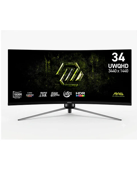 Monitor Gamer Curvo MSI 34” MAG 345CQRF E20 UWQHD 200 Hz 0.5ms