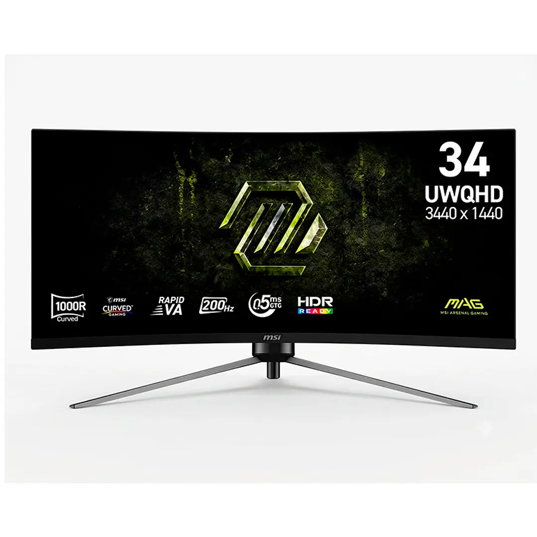 Monitor Gamer Curvo MSI 34” MAG 345CQRF E20 UWQHD 200 Hz 0.5ms 1