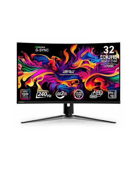 Monitor Gamer Curvo MSI 32” MPG 321CURX QD-OLED 240 Hz 0.03 ms