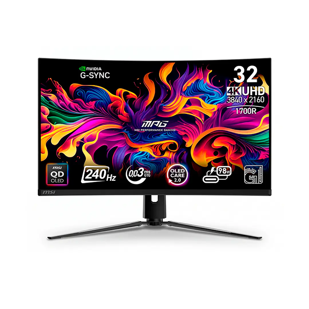 Monitor Gamer Curvo MSI 32” MPG 321CURX QD-OLED 240 Hz 0.03 ms 1