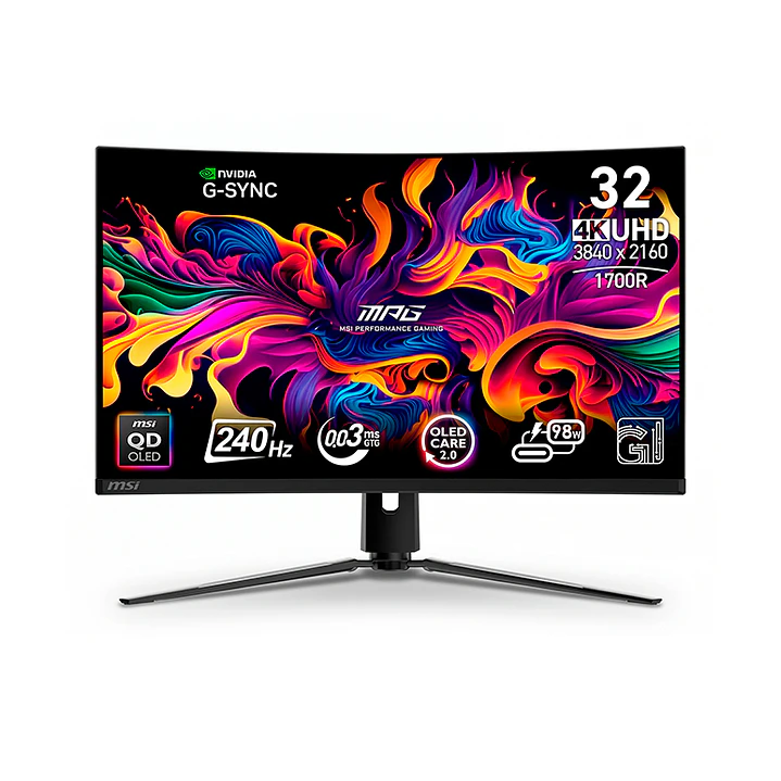Monitor Gamer Curvo MSI 32” MPG 321CURX QD-OLED 240 Hz 0.03 ms 1