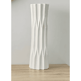 Florero moderno blanco 46 cm alto y 13 cm diámetro