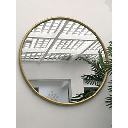 Espejo Metálico Atenea dorado 70 cm diámetro