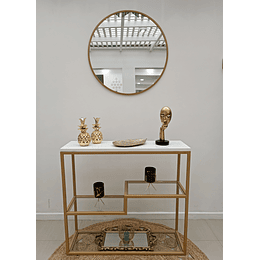 Mesa de Arrimo dorado Valeria IV 90x80x27 cm