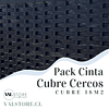 Pack Cinta Plástica Negro cubre cercos 18 M2