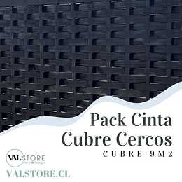 Pack Cinta Plástica Negro cubre cerco 9M2