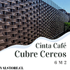 Cinta Plástica Café cubre cercos 6 M2