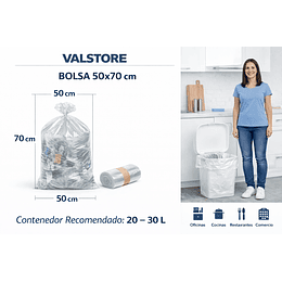 Bolsa Basura Transparente 50×70 cm – 20 Micras ﻿﻿| Master 100 Pack (1.000 Bolsas)