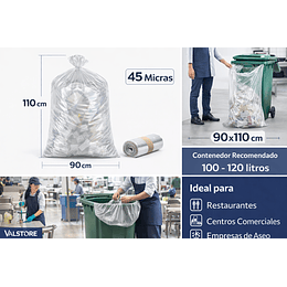Bolsa Basura Transparente 90x110 45 Micras | Saco Master
