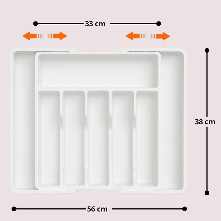 Organizador de Cubiertos de Cocina Extensible y Extraíble Banco 4