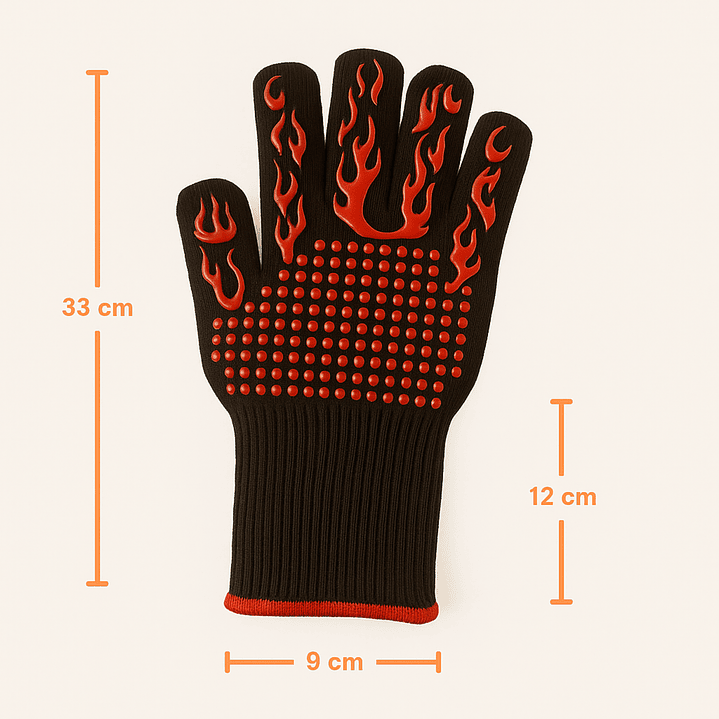 Guantes Parrilleros Alta Temperatura también para Cocina y Horno Rojos 8