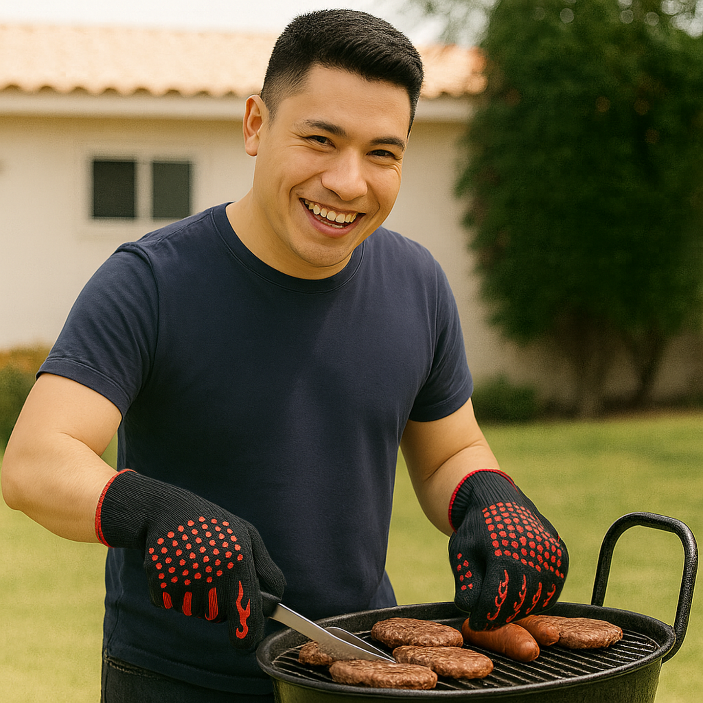 Guantes Parrilleros Alta Temperatura también para Cocina y Horno Rojos 3