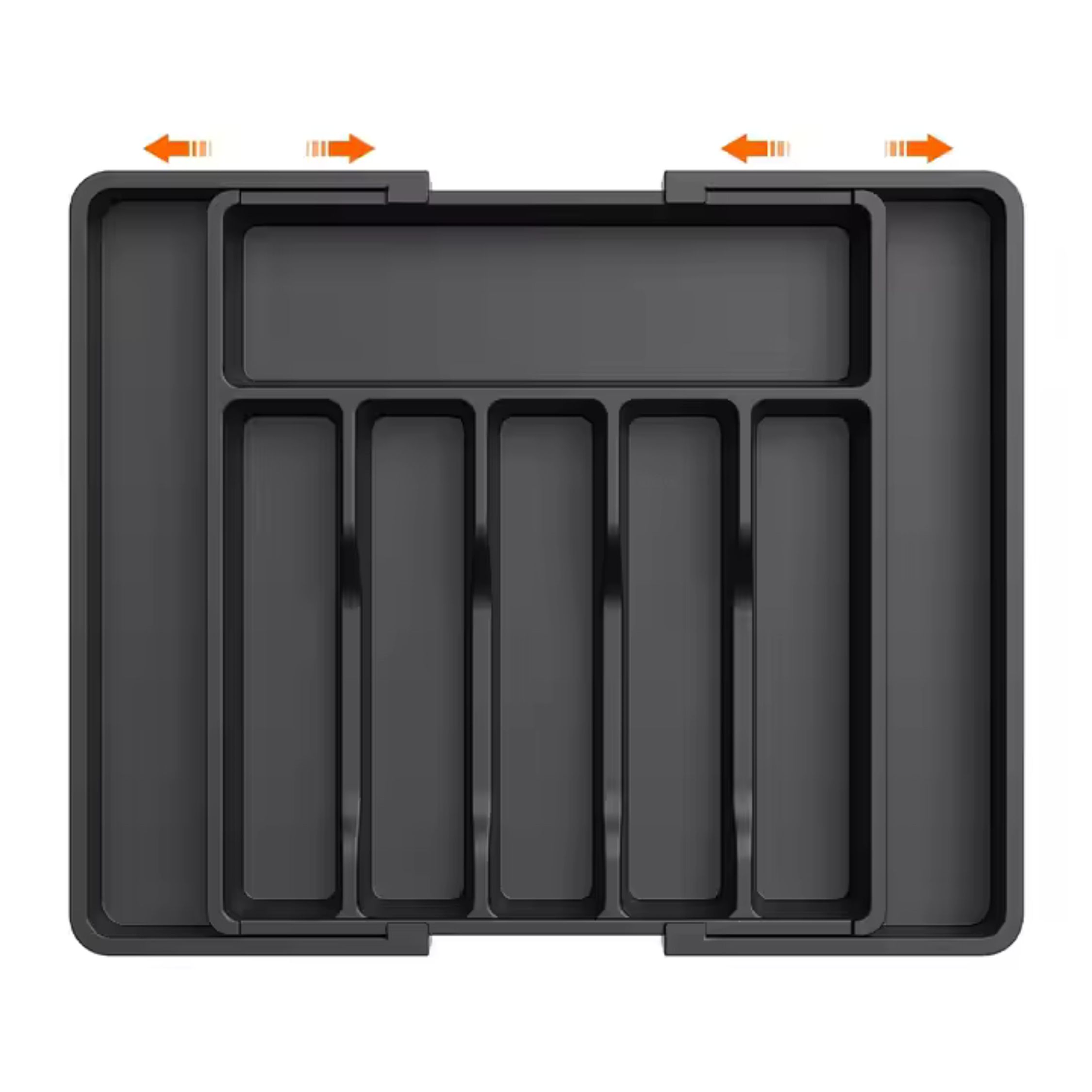 Organizador de Cubiertos de Cocina Extensible y Extraible Negro 7