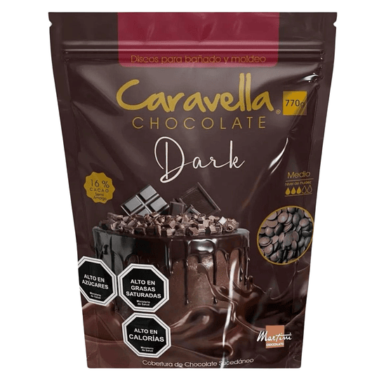 Cobertura De Chocolate Caravella Negro 1 kg