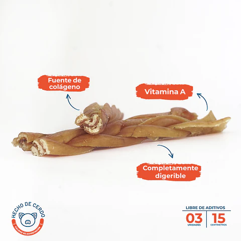 Trenzas de Colágeno - Snack Natural