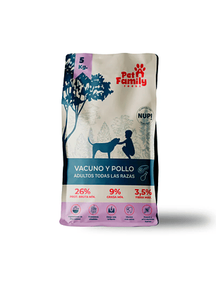 Pet Family Adulto - Vacuno y Pollo 5 y 15 kg