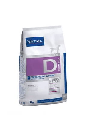 Virbac HPM Dog D1: Dermatology Support 3 kg (piel y pelo)