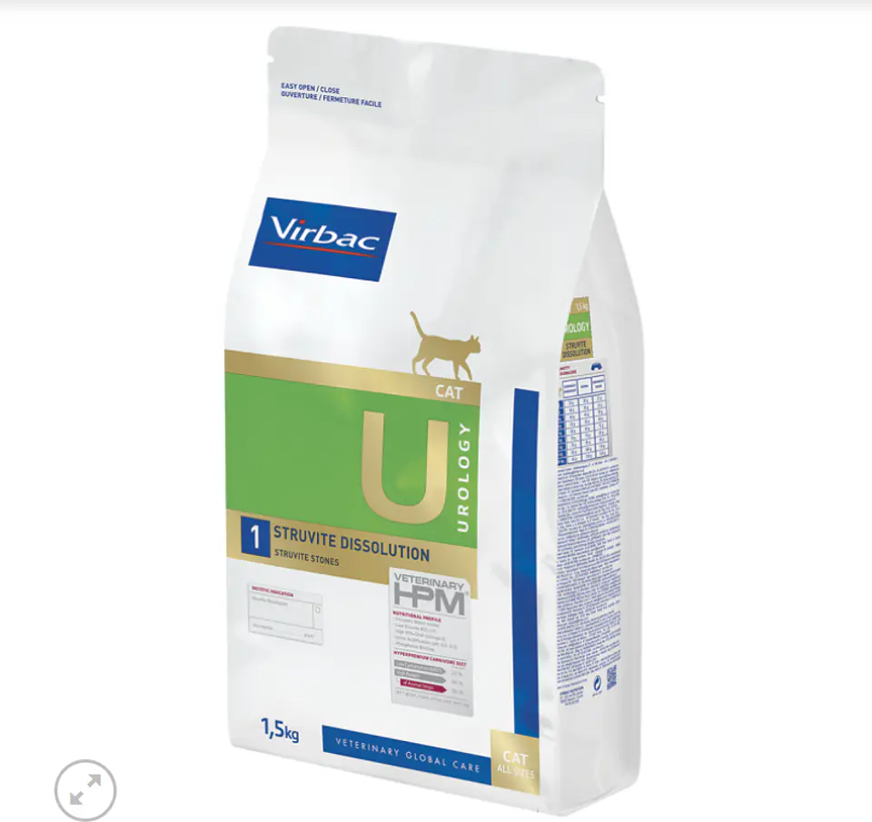 Virbac HPM Cat U1: Struvite Dissolution 1.5 kg (Urinary) 1