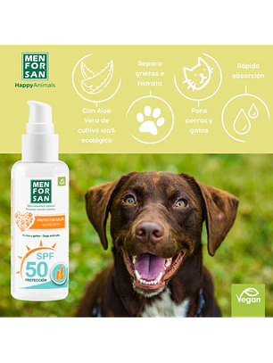 Protector solar 50 SPF para perros y gatos