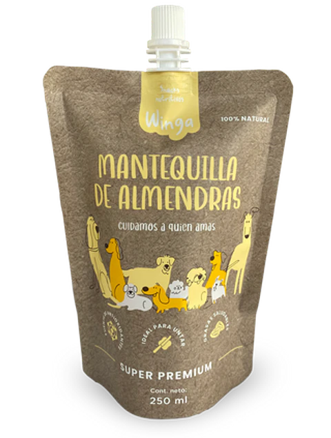 Pouch Húmedo Mantequilla de Almendras para Perros - Winga