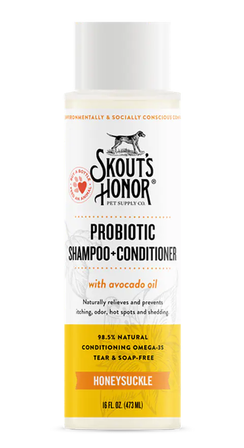 Shampoo-Acondicionador Probiótico Madreselva Perro 473ml - Skout's Honor