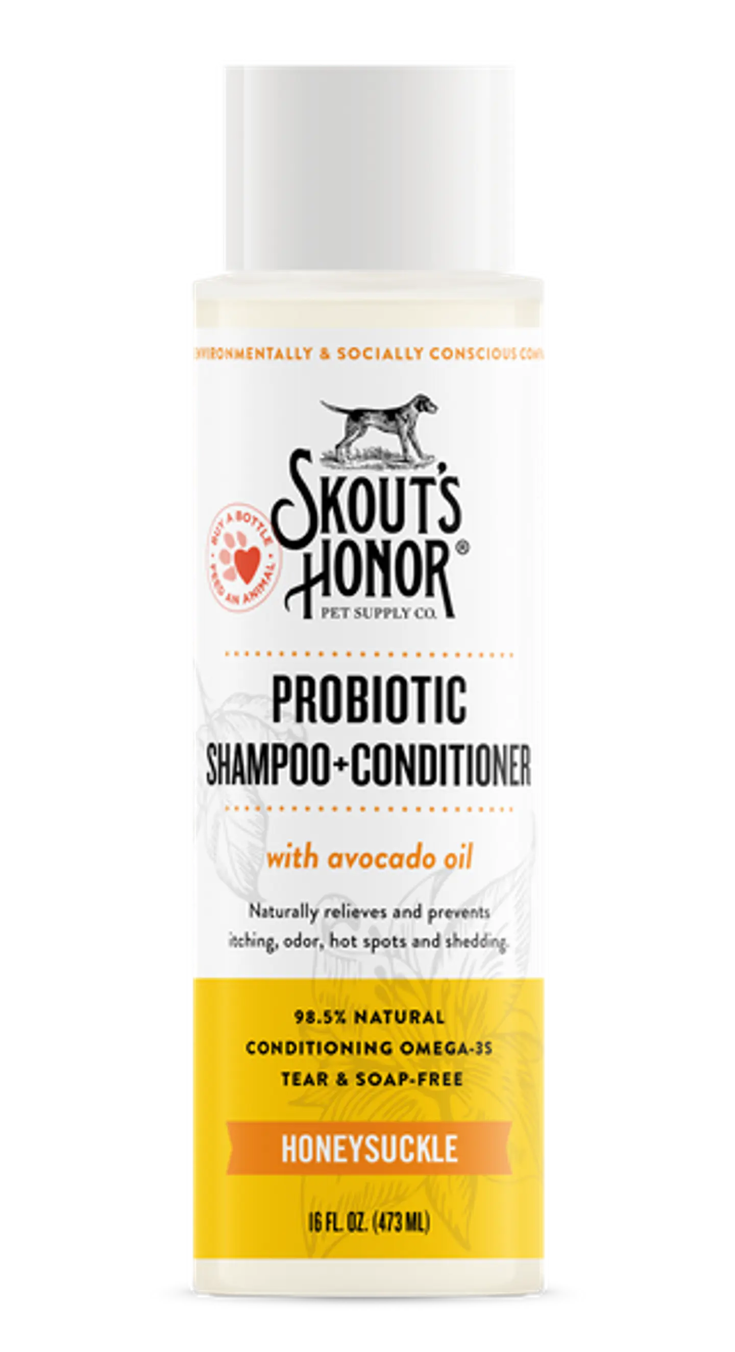 Shampoo-Acondicionador Probiótico Madreselva Perro 473ml - Skout's Honor 1