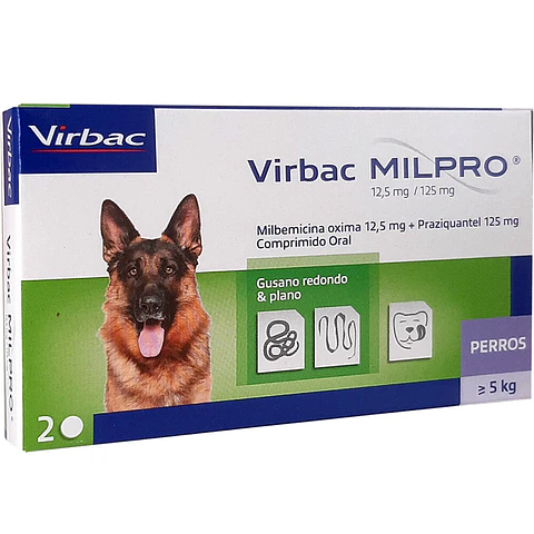 Milpro Perro 12mg (5-25kg) - 2 comprimidos