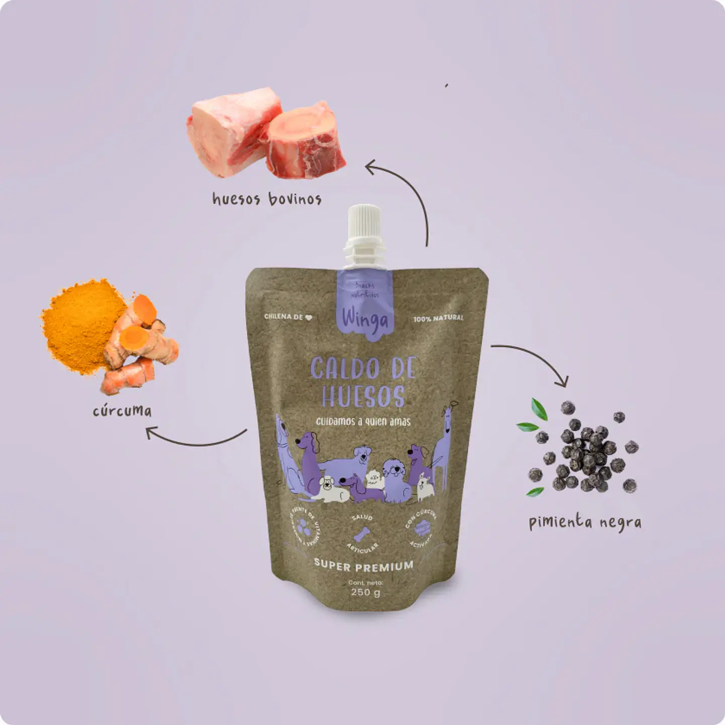 Caldo de Huesos - Snack para Perros Winga 3