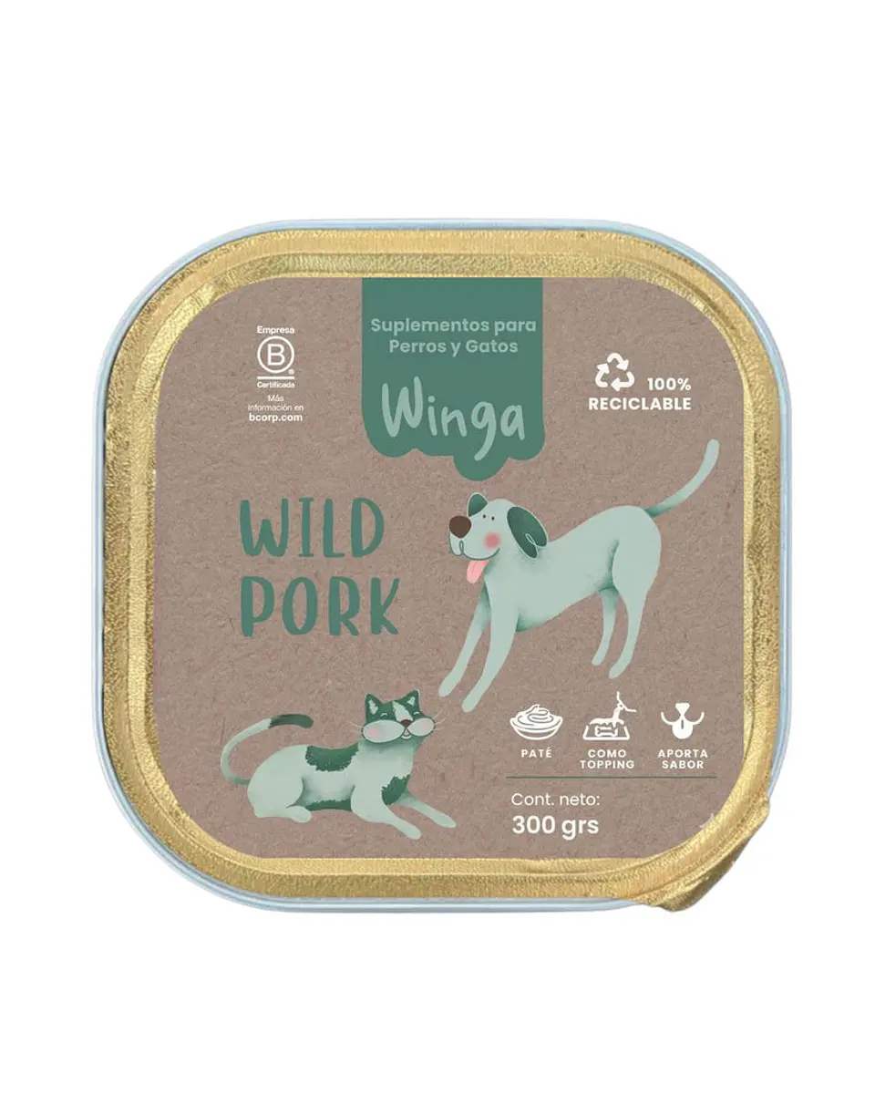 Paté Wild Pork para Perros y Gatos - Winga (Monoproteico Cerdo) 5