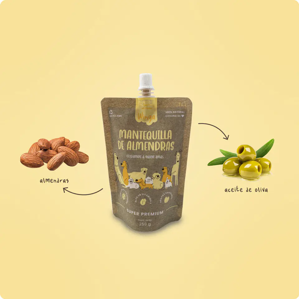 Pouch Húmedo Mantequilla de Almendras para Perros - Winga 2