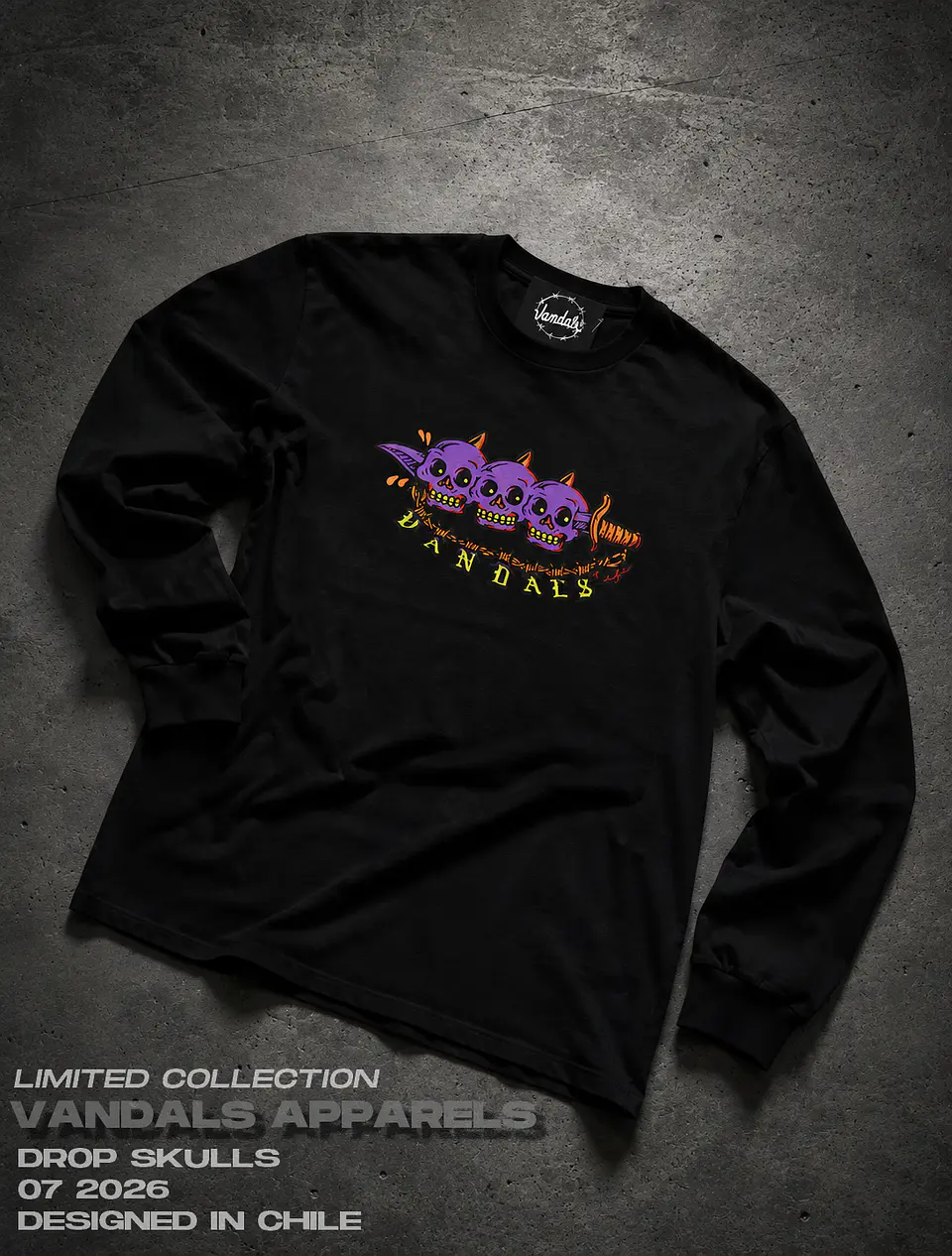 Polera Vandals Skulls 1
