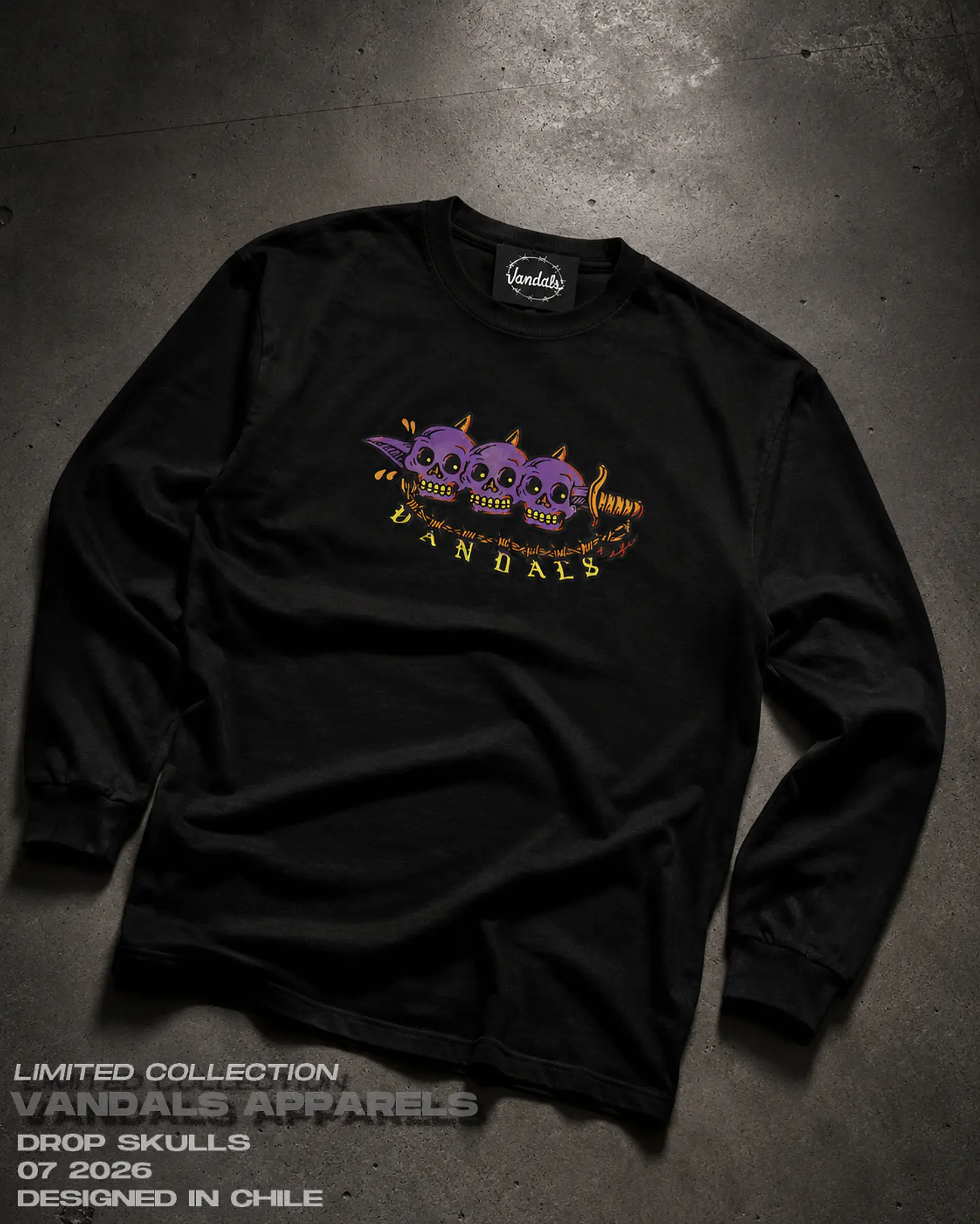 Polera Vandals Skulls 3