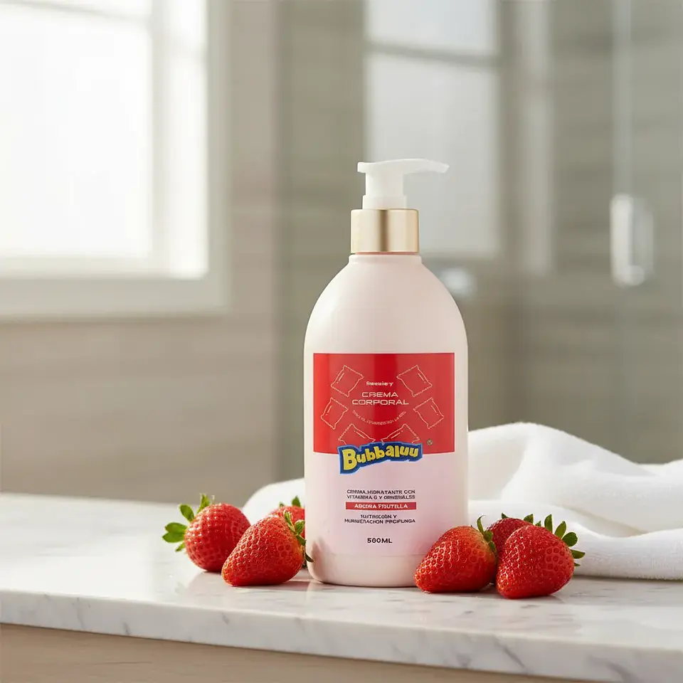 Crema Corporal Hidratante 500 ml. Aroma Frutilla. Bubbaluu 2