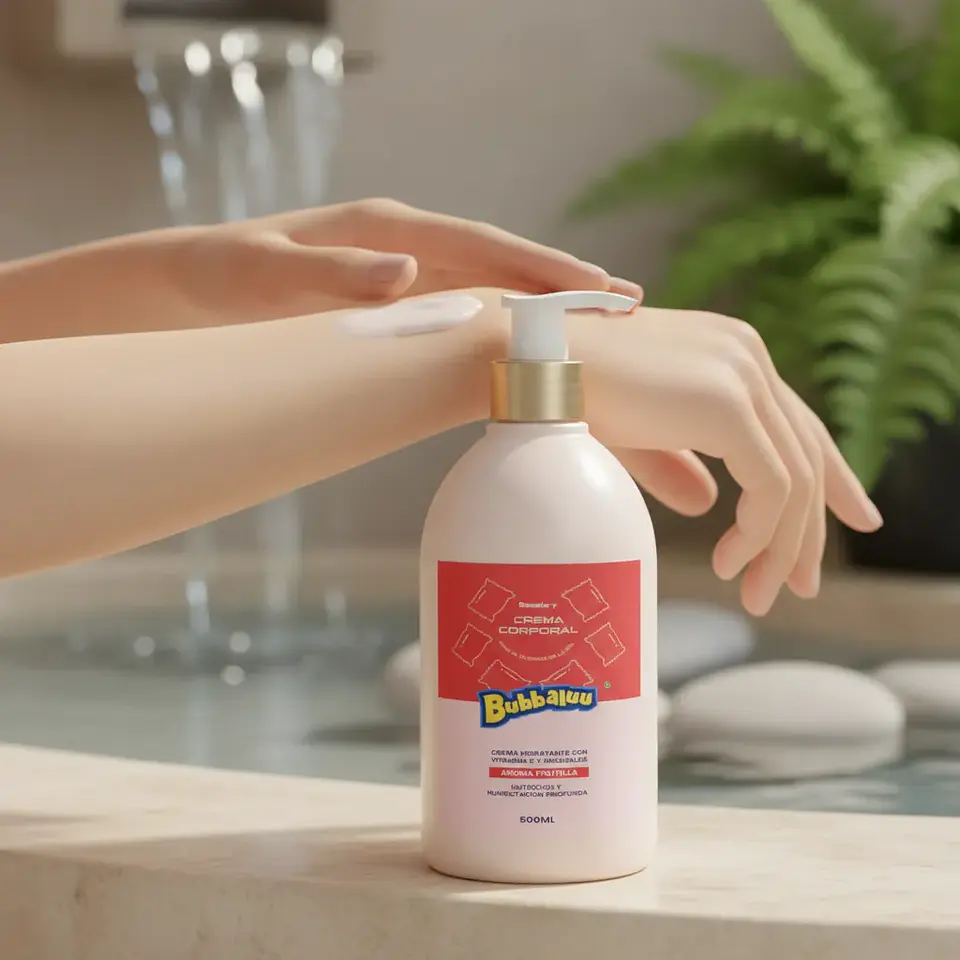 Crema Corporal Hidratante 500 ml. Aroma Frutilla. Bubbaluu 3