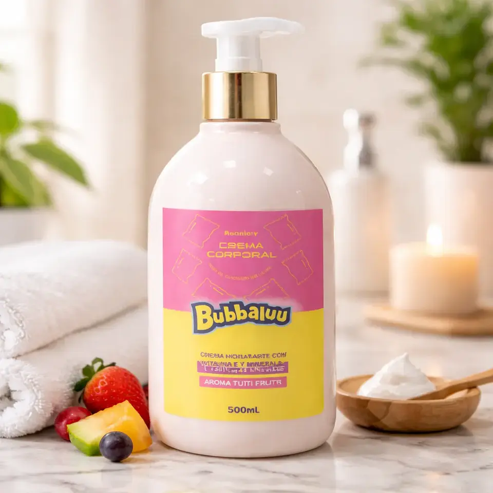Crema Corporal Hidratante 500 ml. Aroma Tutti Frutti. Bubbaluu 2