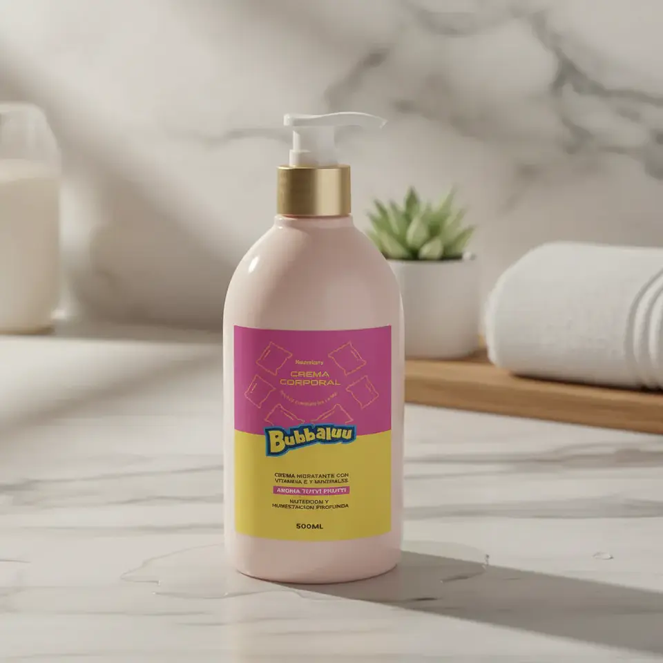 Crema Corporal Hidratante 500 ml. Aroma Tutti Frutti. Bubbaluu 3